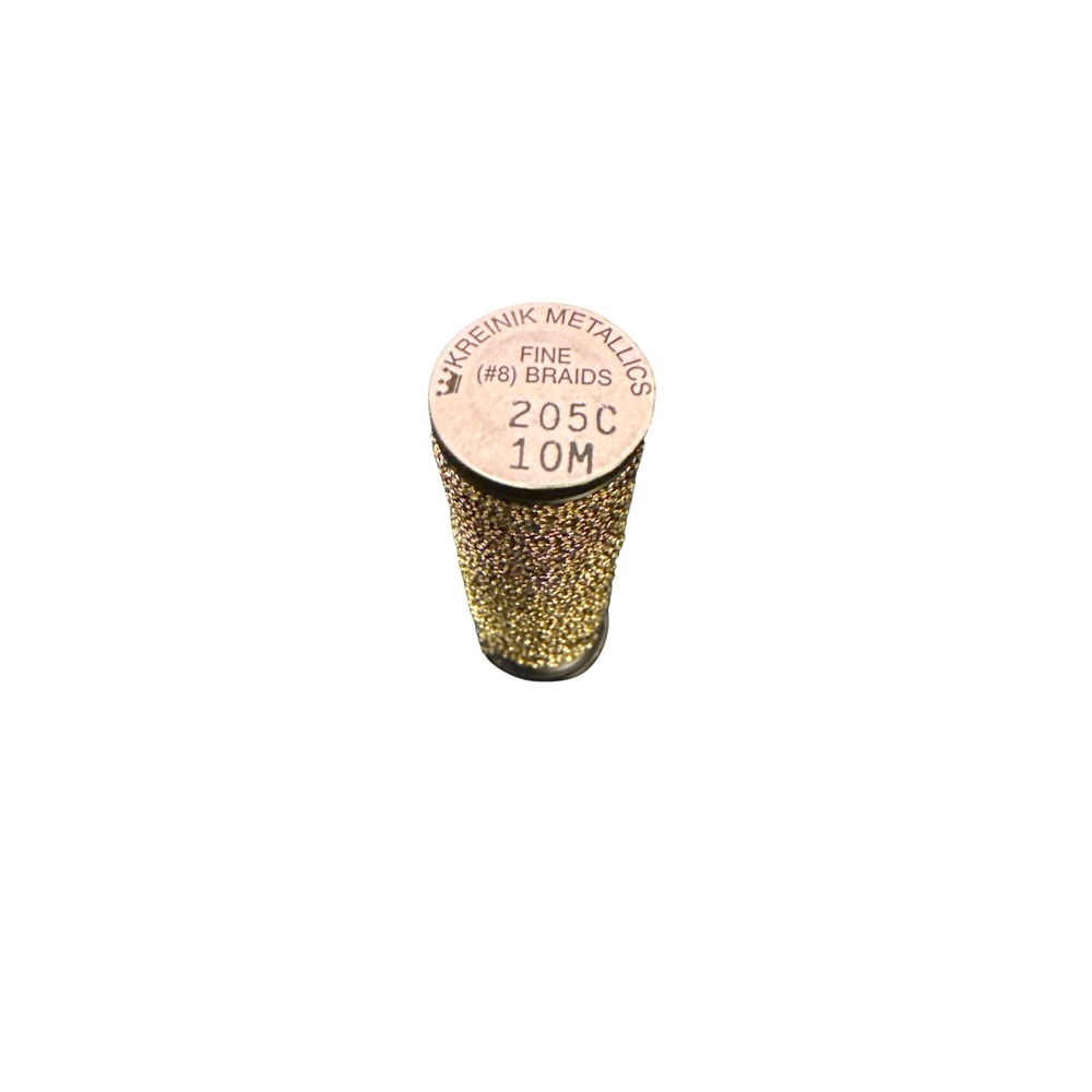 Kreinik Metallics Fine #8 Braid 205C 10M antique gold cord Embroidery Thread